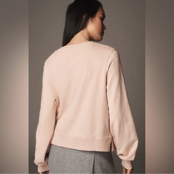NWOT Anthropologie Blush Pink Sweatshirt with Sequin Detail - Picture 4 of 10
